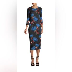 Diane Von Furstenberg Black Floral Dress
